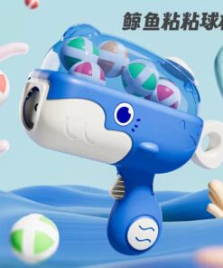 Blue whale ball gun with target pad for kids