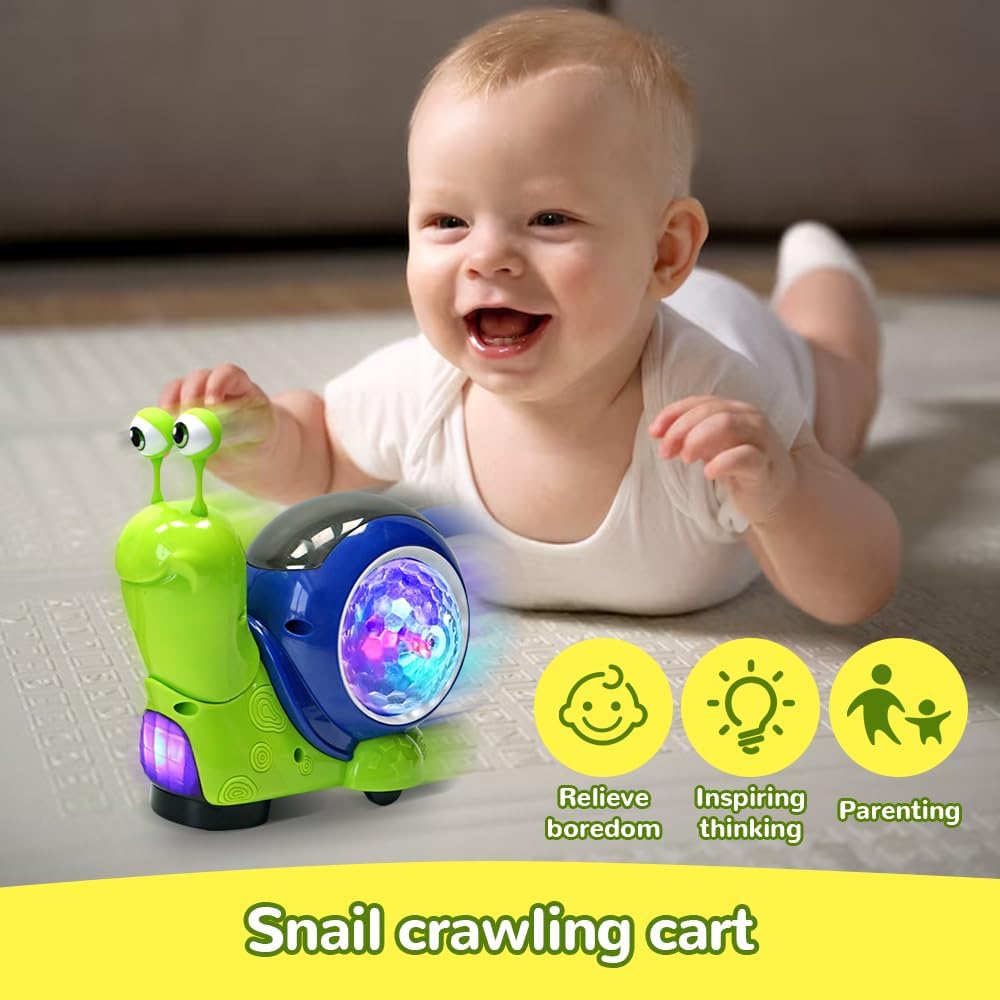 Crawling Snail Baby Toy with Music Light Interactive Musical Toys - Image 2