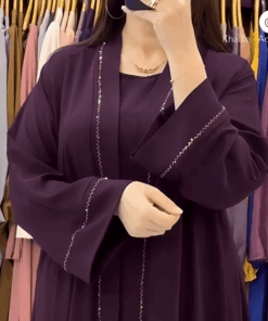 Alternative view of Premium Quality Turkish Party Burkha – Purple